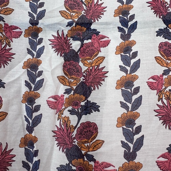 tory burch • printed beach tunic white flowy floral bird designer dress xs $385 - Picture 8 of 14